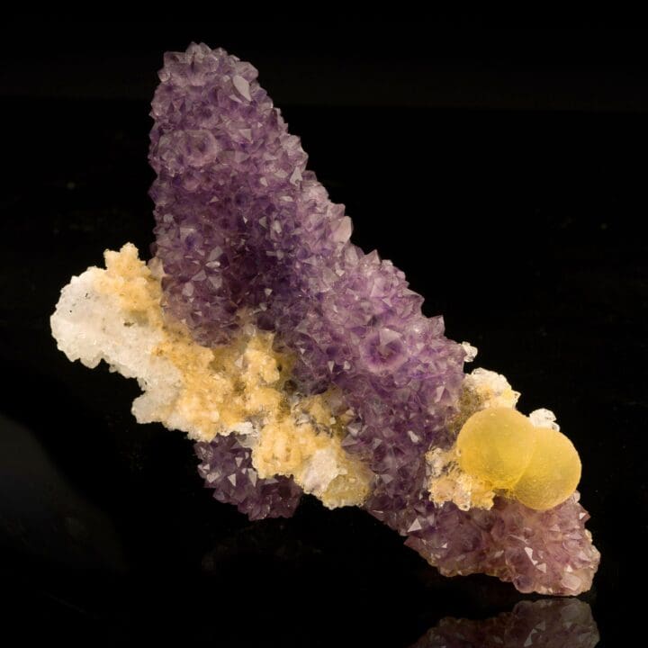 Amethyst Stalactite with Botryoidal Fluorite and Calcite (The High Heel) - Image 2