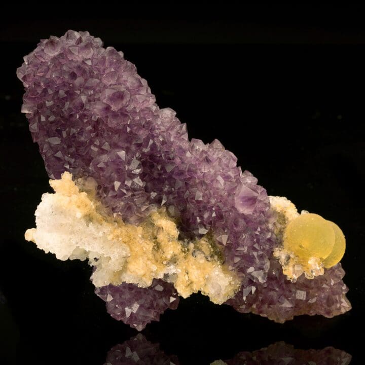 Amethyst Stalactite with Botryoidal Fluorite and Calcite (The High Heel) - Image 3