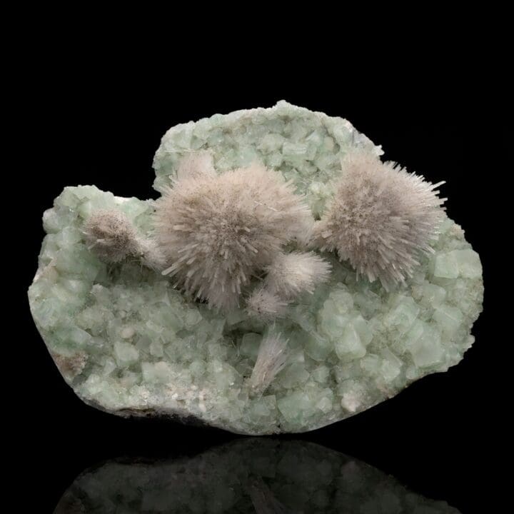 Mesolite on Green Apophyllite - Image 2