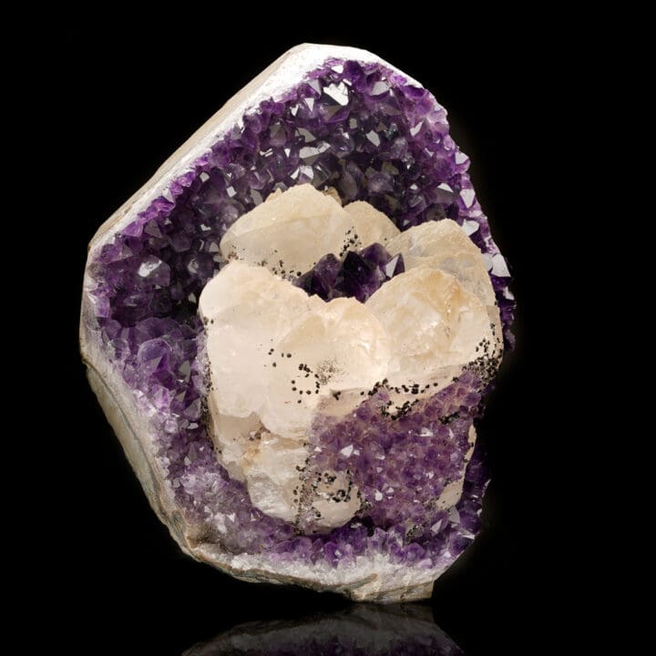 Calcite on Amethyst with Goethite - Image 6