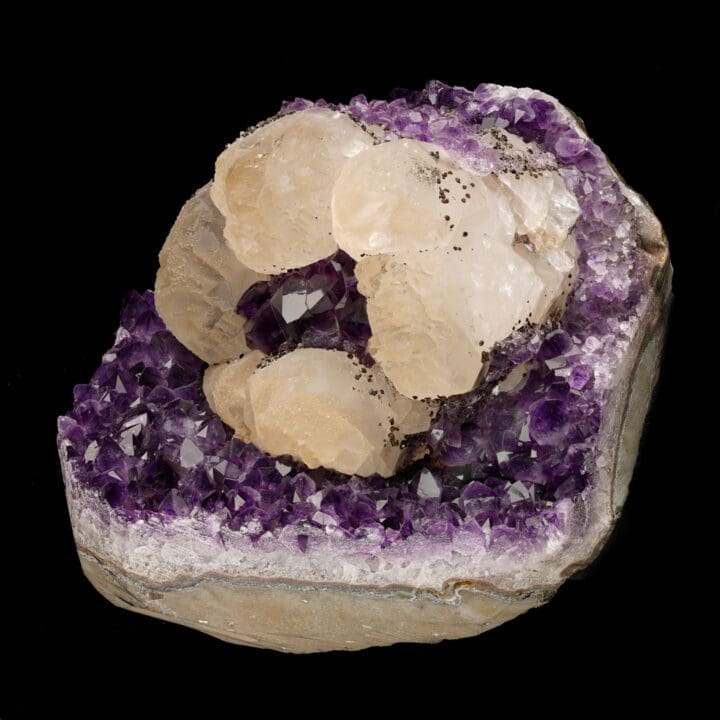 Calcite on Amethyst with Goethite - Image 2