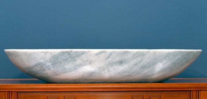 Long Banded White Onyx Freeform Bowl // 32.5 Lb. - Image 2