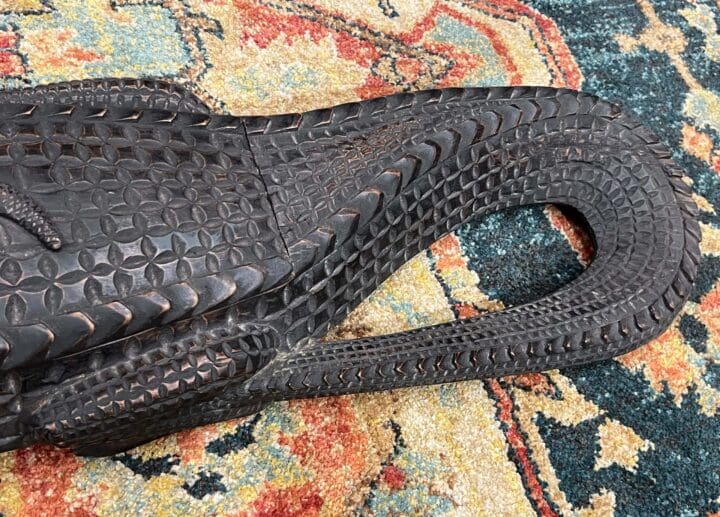 Wooden Crocodile with Offering Chamber - Image 5