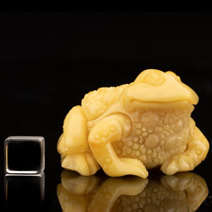 Carved Butterscotch Amber Frog - Image 6
