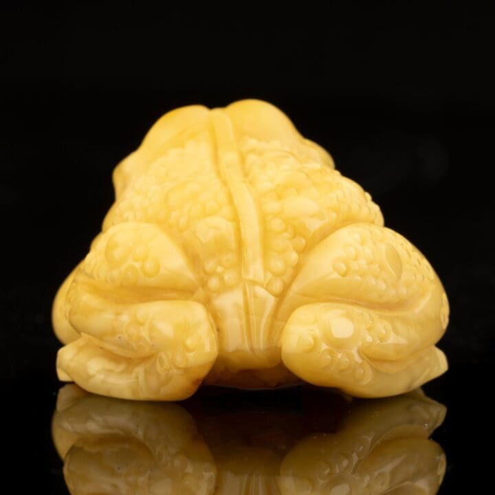 Carved Butterscotch Amber Frog - Image 5