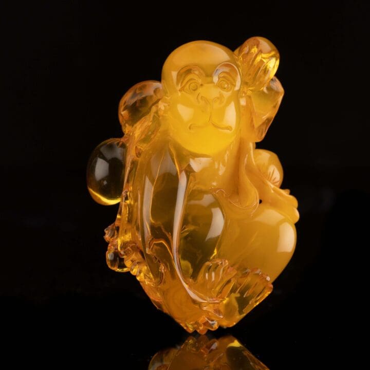 Carved Amber Monkey