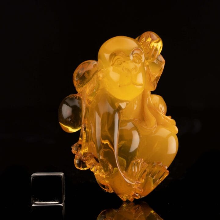 Carved Amber Monkey - Image 5