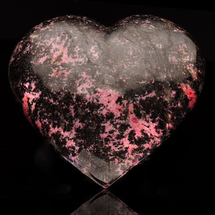 Rhodonite Heart From Brazil // 11.5 Lb.