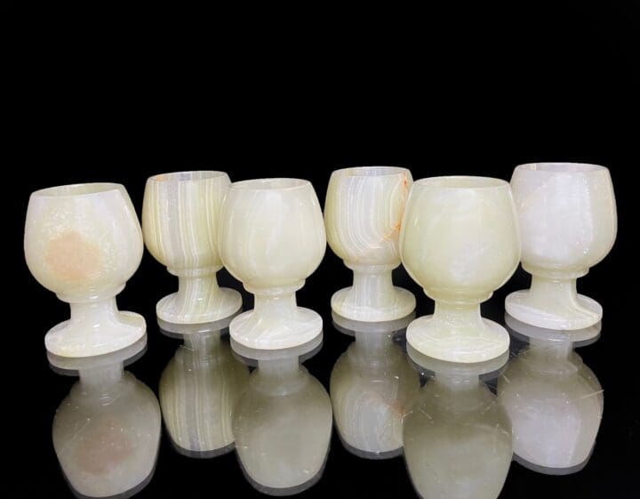 Banded Decorative Onyx Shot Glass // Set of Six
