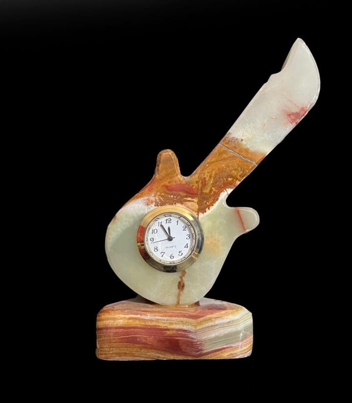 Banded Onyx Guitar Clock