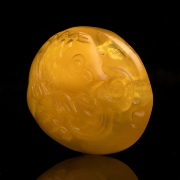 Carved Butterscotch Amber Fish Pendant // 8.67 Grams - Image 2