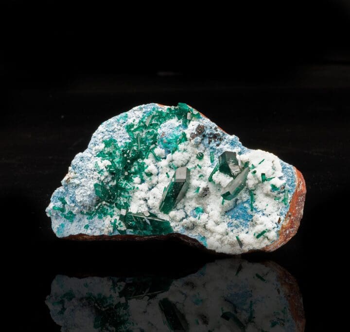 Dioptase on Plancheite and Calcite // 321 Grams - Image 2