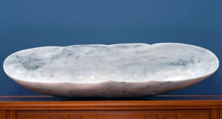 Long Banded White Onyx Freeform Bowl // 27 Lb.