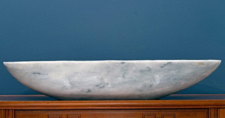 Long Banded White Onyx Freeform Bowl // 27 Lb. - Image 2