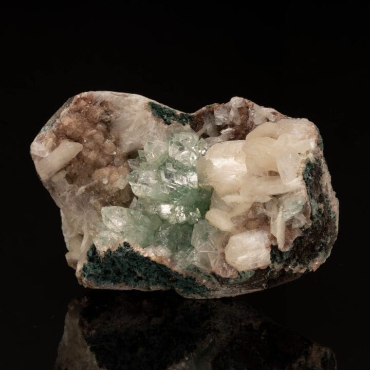 Green Apophyllite and Stilbite on Red Heulandite // 240 Grams - Image 3