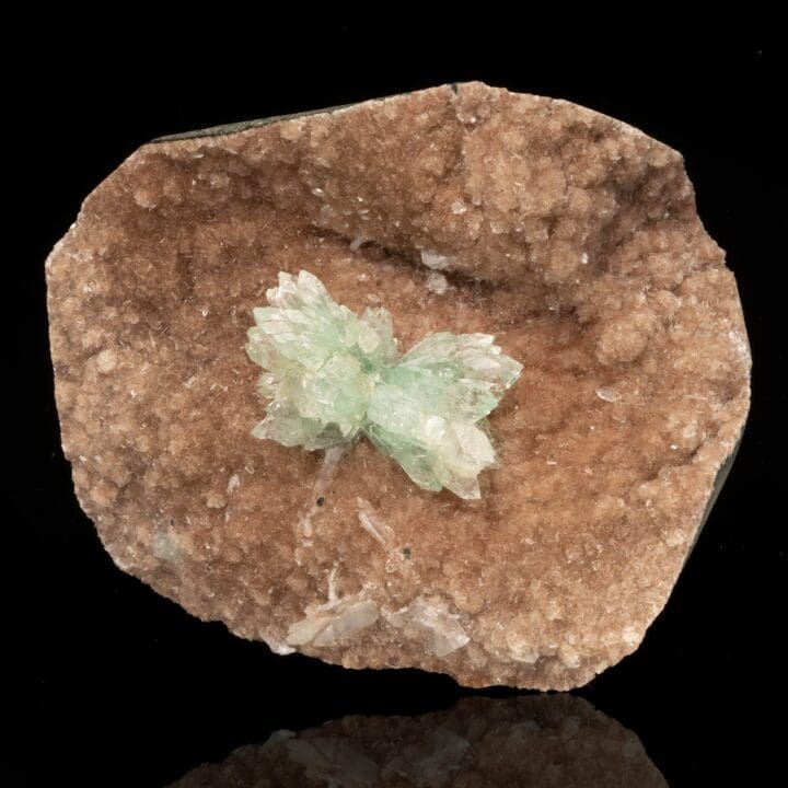 Green Apophyllite Bowtie on Red Heulandite // 1.15 Lb. - Image 3