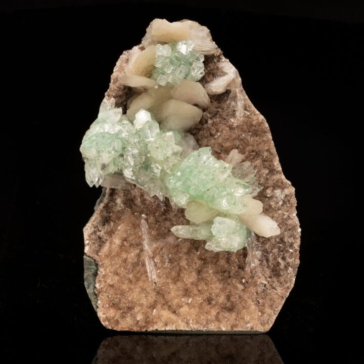 Green Apophyllite and Stilbite on Red Heulandite // 1.10 Lb.