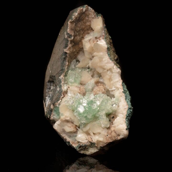 Green Apophyllite and Stilbite on Red Heulandite // 1.73 Lb.