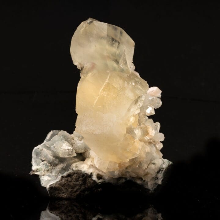 Golden Calcite With Green Apophyllite and Stilbite on Matrix // 1.19 Lb. - Image 3
