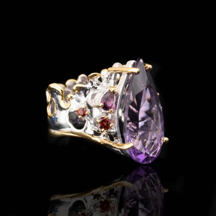 Amethyst and Garnet Crown Ring - Image 3