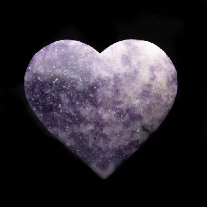 Hand-Carved Lepidolite Heart // 100 Grams