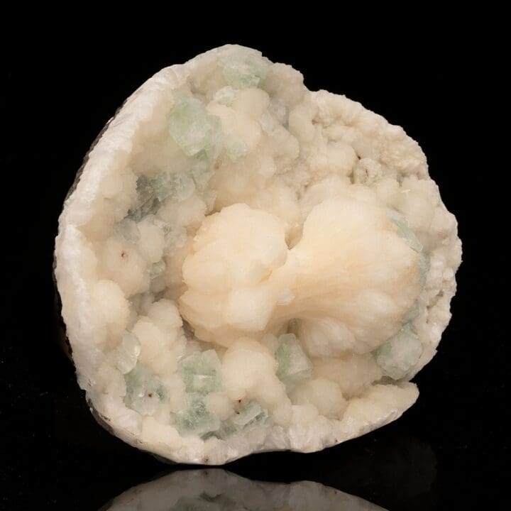 Stilbite Bowtie on Green Apophyllite and Stilbite Matrix - Image 2