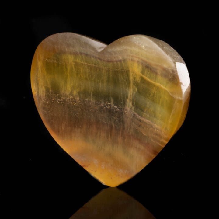 Banded Yellow Fluorite Heart Dish // 104 Grams - Image 3