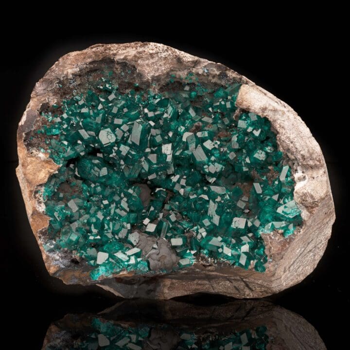 Dioptase on Goethite Vug // 4.54 Lb.