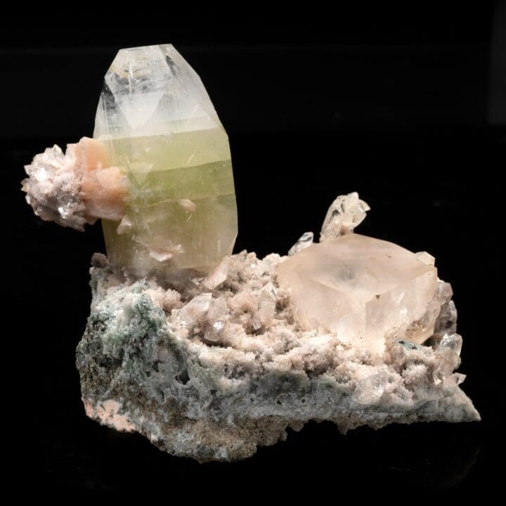 Green Apophyllite and Stilbite with Calcite // 2.69 Lb. - Image 2