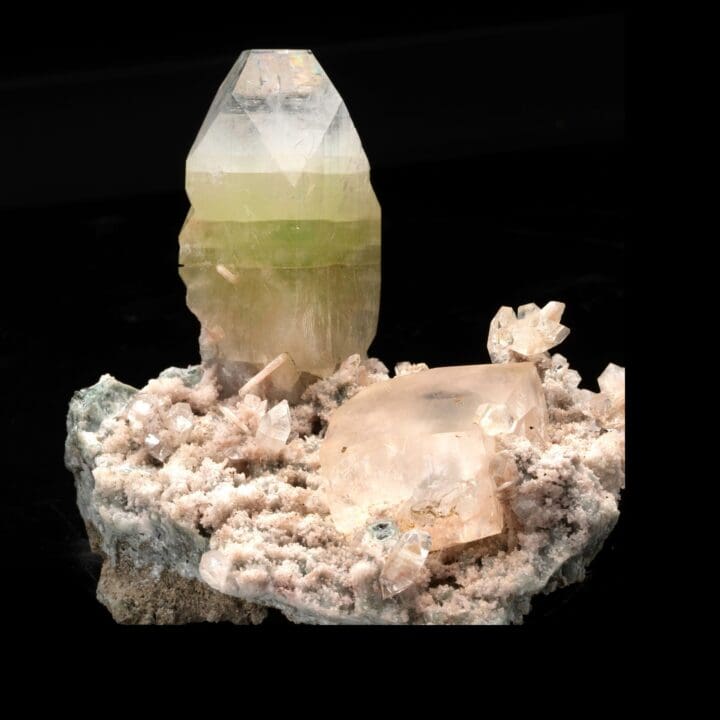 Green Apophyllite and Stilbite with Calcite // 2.69 Lb. - Image 3