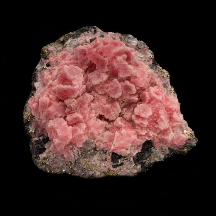 Rhodochrosite on Pyrite and Tetrahedrite From Peru - Image 3