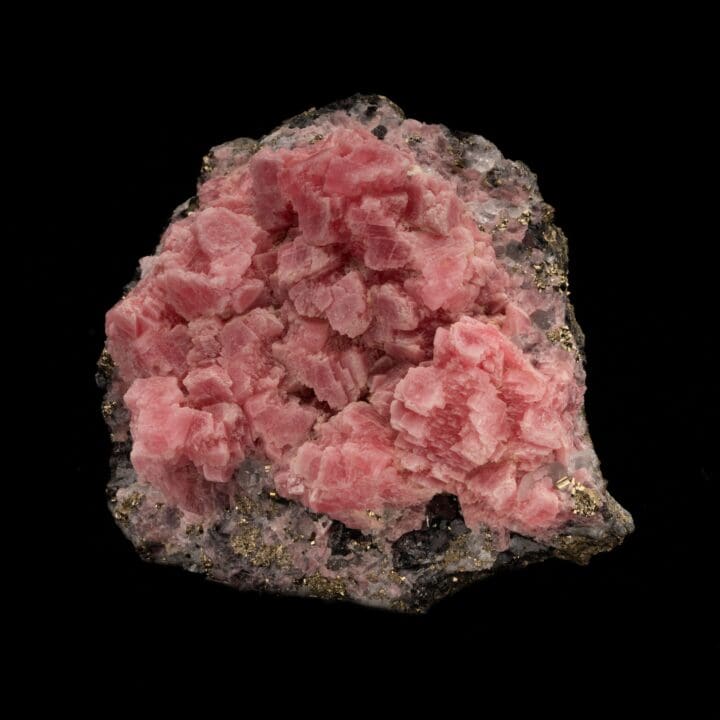 Rhodochrosite on Pyrite and Tetrahedrite From Peru - Image 2