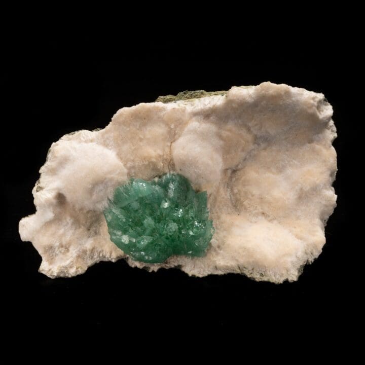 Green Apophyllite on Okenite // 447 Grams