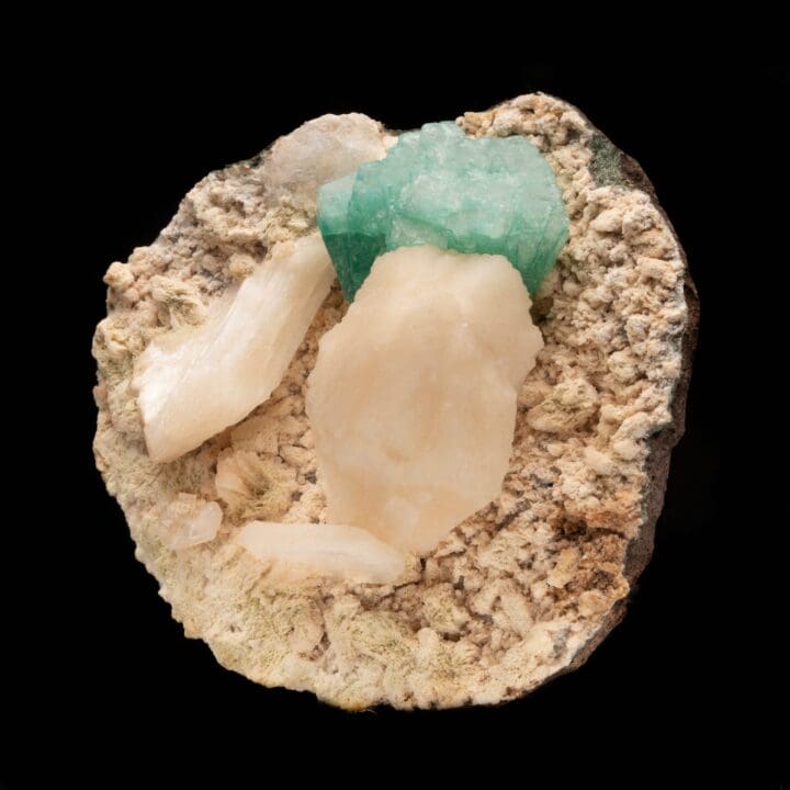 Green Apophyllite and Stilbite on Dolomite - Image 2