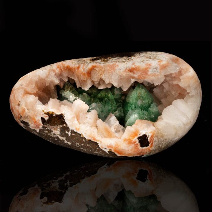 Green Apophyllite in Stilbite Vug From India // 1.75 Lb.