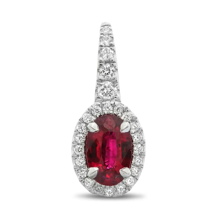 Ruby & Diamond Lever Back Earrings - Image 2