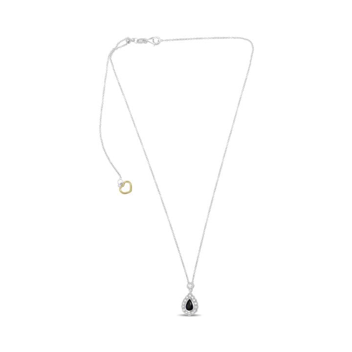 Pear-shaped Sapphire Halo Necklace - Image 2