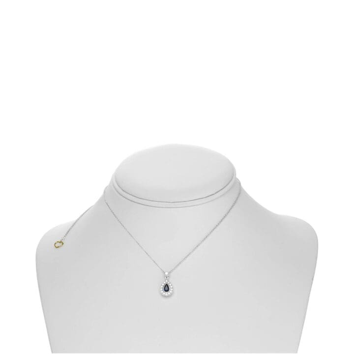Pear-shaped Sapphire Halo Necklace - Image 3