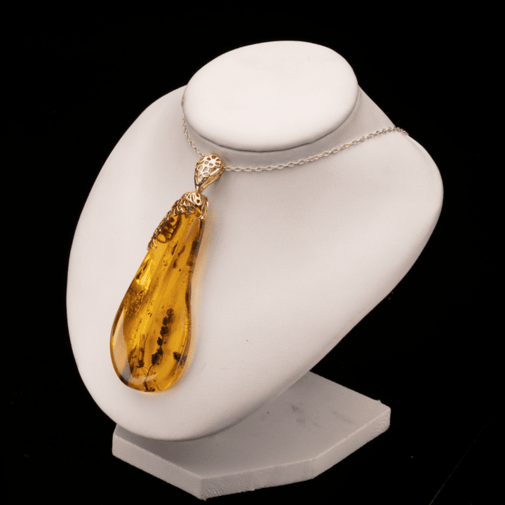 Ornate Baltic Amber with Mosquito Pendant - Image 2