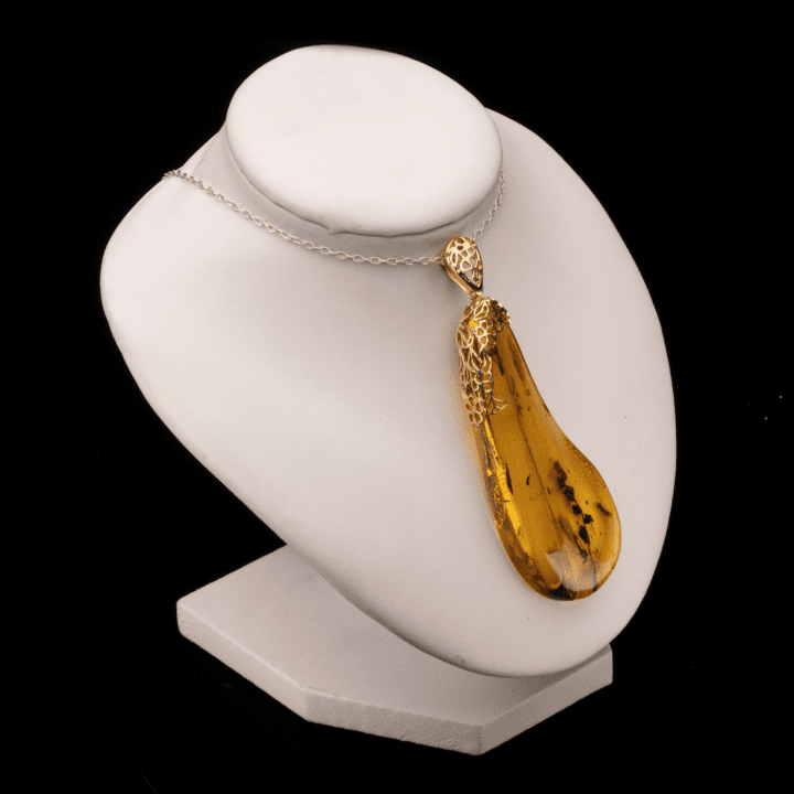 Ornate Baltic Amber with Mosquito Pendant - Image 3