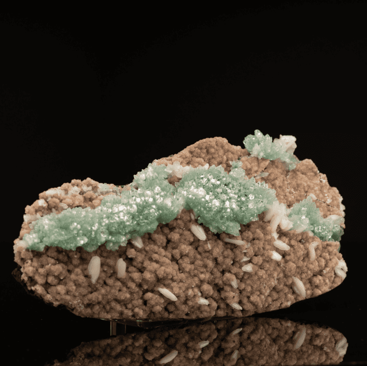 Floral Green Apophyllite and Stilbite on Heulandite Matrix