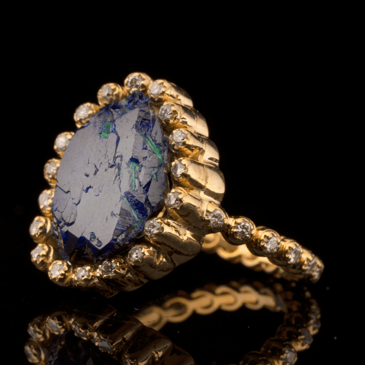 Azurite and Diamond Ring - Image 2