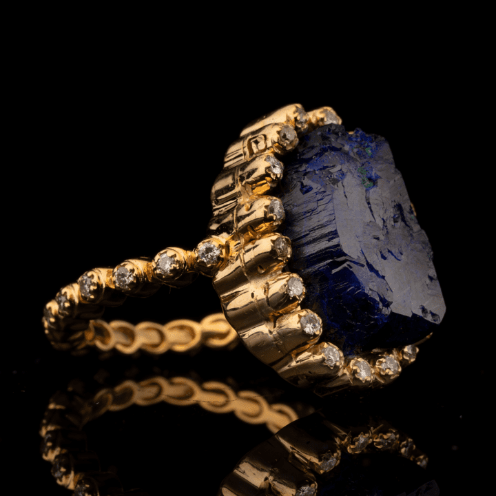 Azurite and Diamond Ring - Image 3