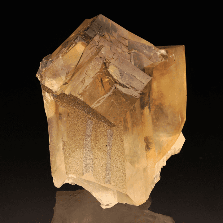 Golden Calcite with Druzy Quartz