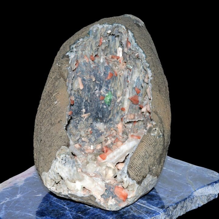 Apophyllite, Stilbite, Heulandite, Chalcedony Stalactites with Quartz, Golden Calcites and Green Apophyllite