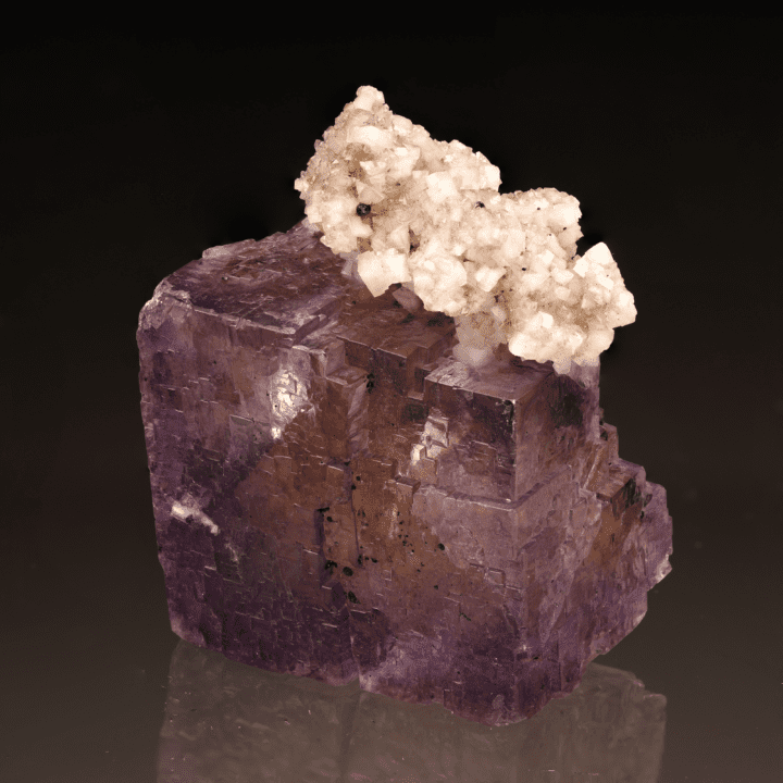 Barite on Purple Fluorite - Image 2