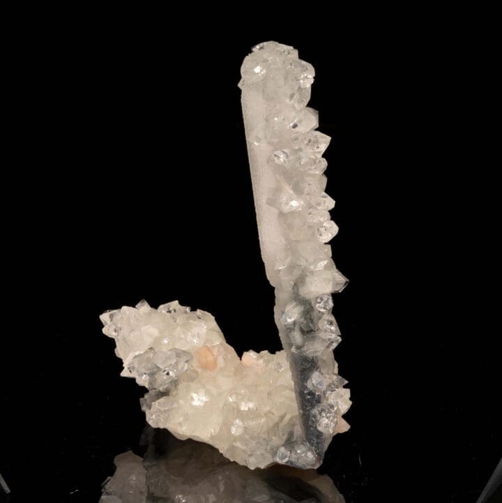 Apophyllite "Lollipop" with Calcite over Agate Stalactite - Image 5