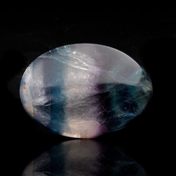 Green and Purple Fluorite Palm Stone