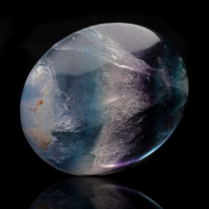 Green and Purple Fluorite Palm Stone - Image 2
