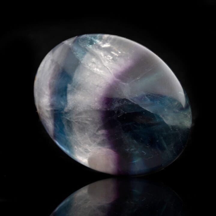 Green and Purple Fluorite Palm Stone - Image 3